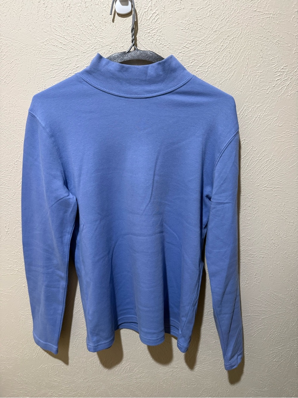 Karen Scott Periwinkle Long-Sleeve Mockneck Tee 100% Cotton, Small